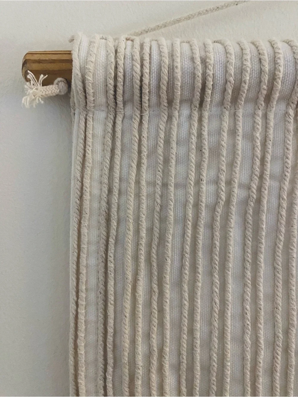 Neutral Textured Panel Wall Tapestry - Cream